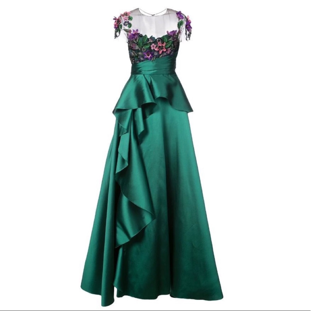 Marchesa Notte Floral appliqué gown